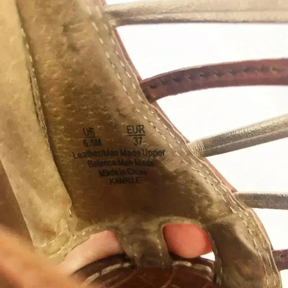 Sam Edelman Kamille Gladiator Strappy Sandals Brown and Gold Women's Size 6.5 - Picture 6 of 14